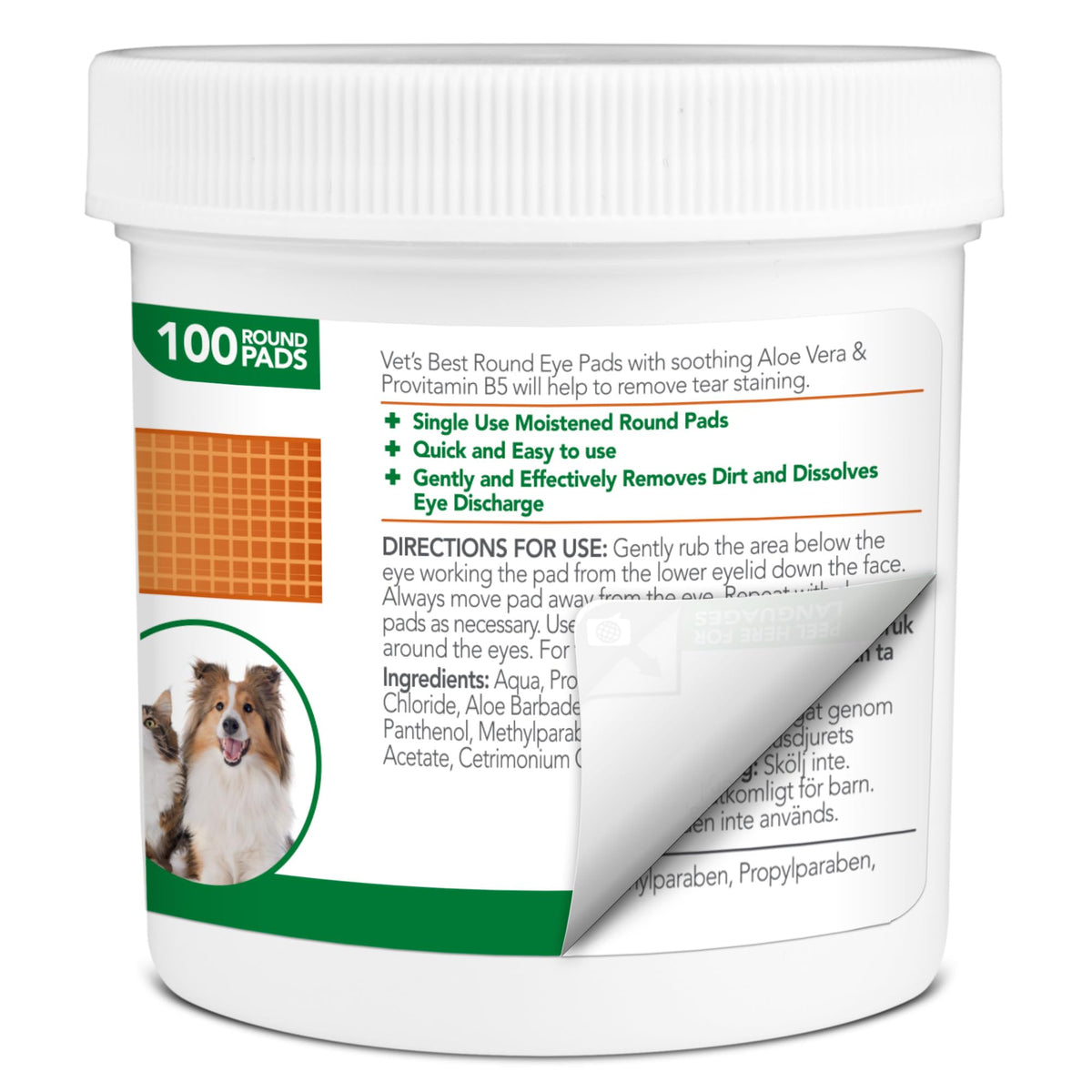 Vet's Best Ear Relief Finger Wipes 50 Disposable Wipes