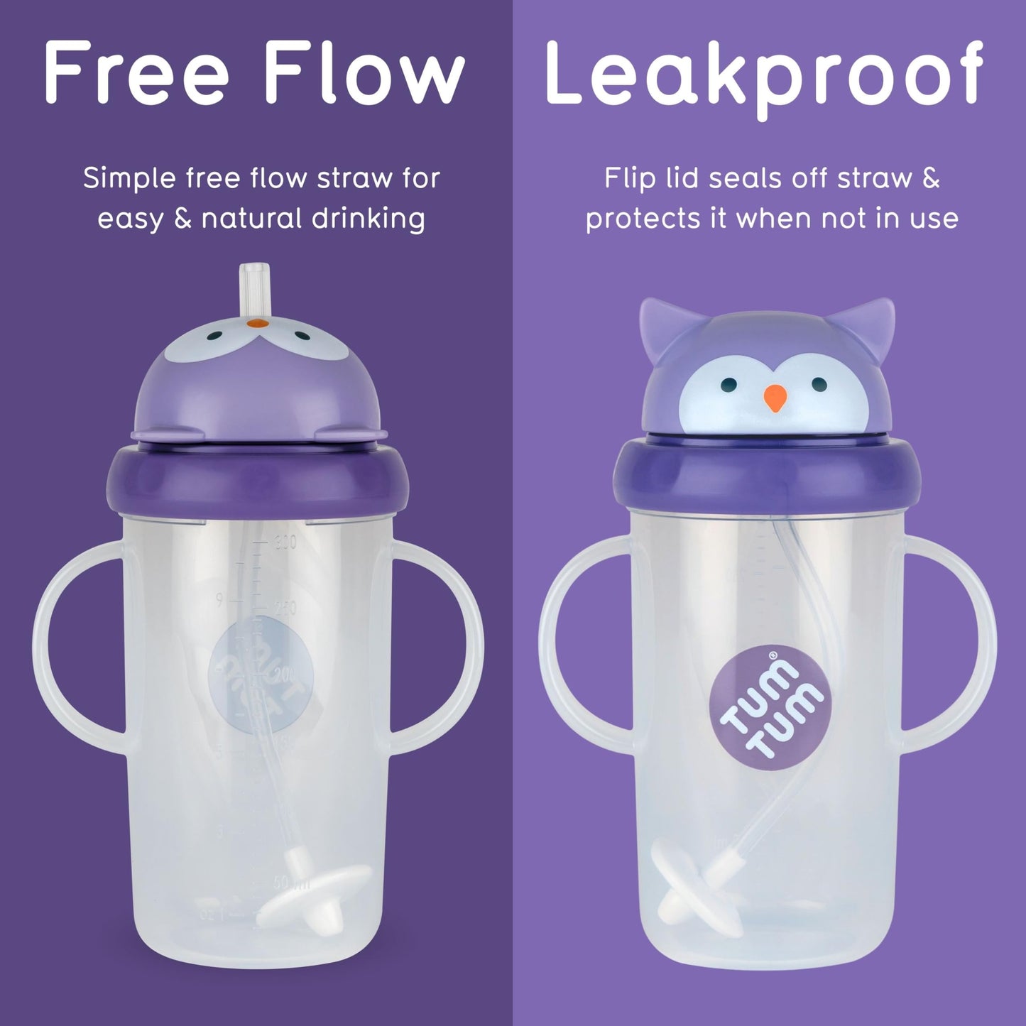 TUM TUM Tippy Up Free Flow Sippy Cup (No Valve), Sippy Cup for Toddlers, 200ml, BPA Free (Betsy Bear S3)