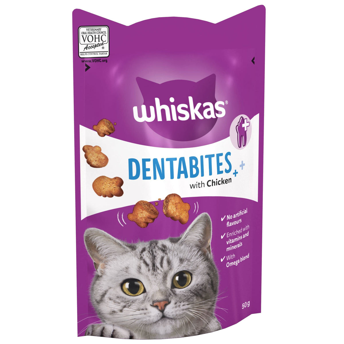 WHISKAS Crunch 100g (Pack of 6) - Tasty Topping Adult Cat Treat Biscuits