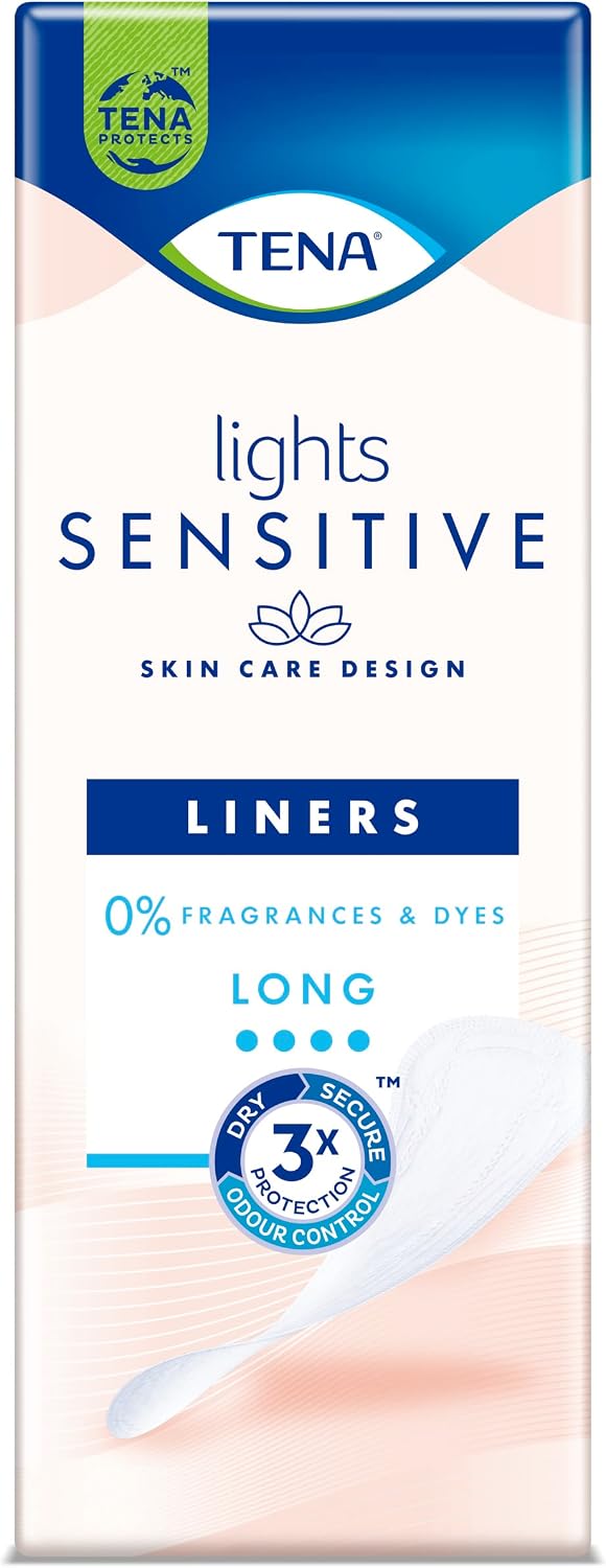 TENA Lights Long Liner, 120 Incontinence Liners (20 x 6 Packs)