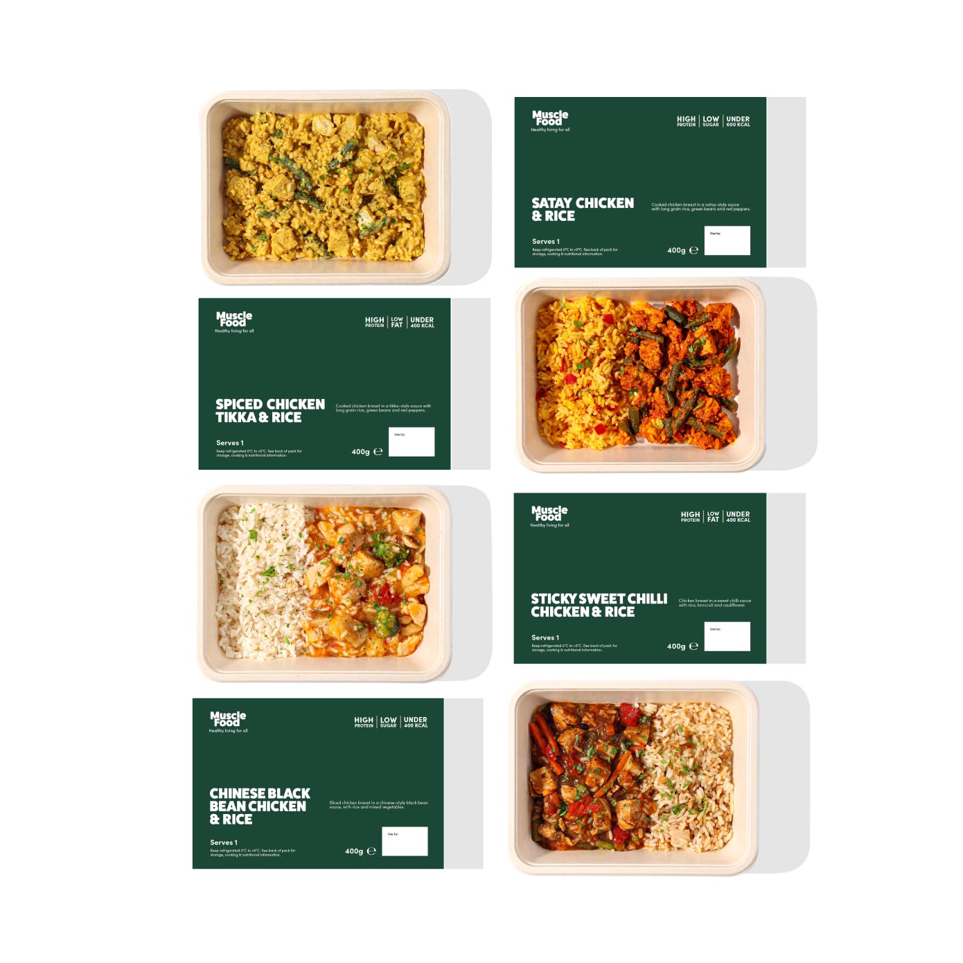 MuscleFood High Protein, Calorie Controlled Ready Meal Bundle | Freezer-Freindly | Delivered Chilled | (7 meals)