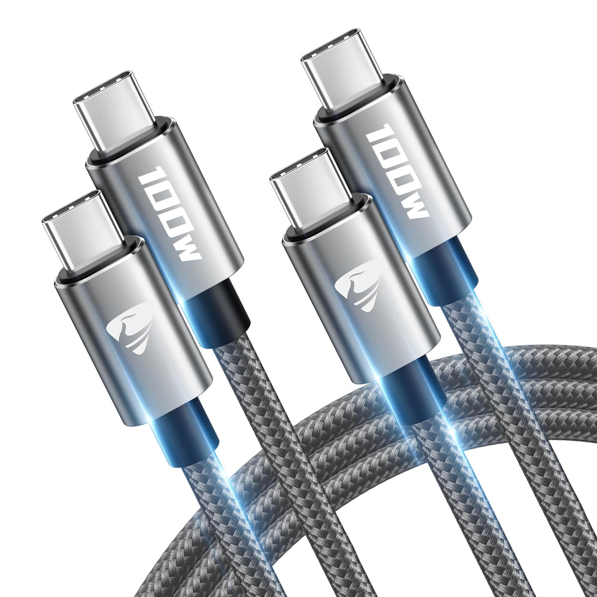 USB-C to C 1M 100W PD3.0 Fast Charging Cable - Compatible with MacBook Pro, iPad Air, iPhone 15, Samsung S23/S22/S21 Ultra, Pixel 7/6, Switch, PS5