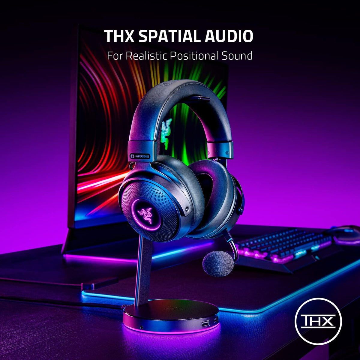 Razer Kraken V3 X USB - Wired USB Gaming Headset (ultra-lightweight at 285g, TriForce 40mm drivers, HyperClear Cardioid Microphone, 7.1 surround sound, Chroma RGB) Black