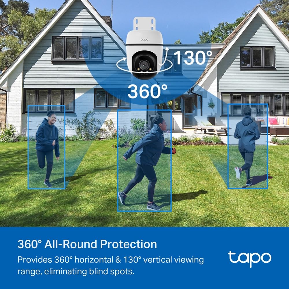 Tapo TP-Link C500 Outdoor Wi-Fi Security Camera, 360° FHD 1080P with Night Vision, Two-Way Audio, Cloud Video Recording, Works with Alexa