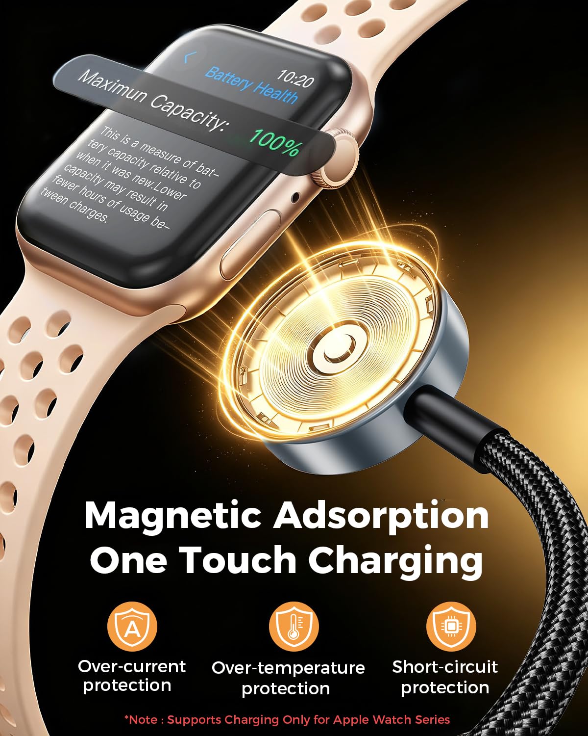 Upgraded 3 in 2 Apple Watch Charger iPhone Charger Cable Travel Essentials