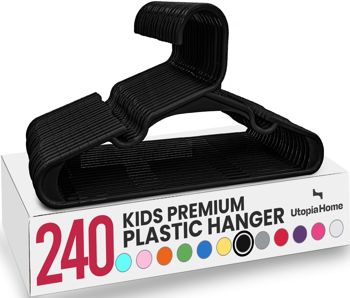 Utopia Home 20pcs Kids Hangers - 28cm Plastic Baby Hangers for Closet - Kids Hanger for Clothes and Baby Hanger for Closet - for Daily Standard Use (Grey)