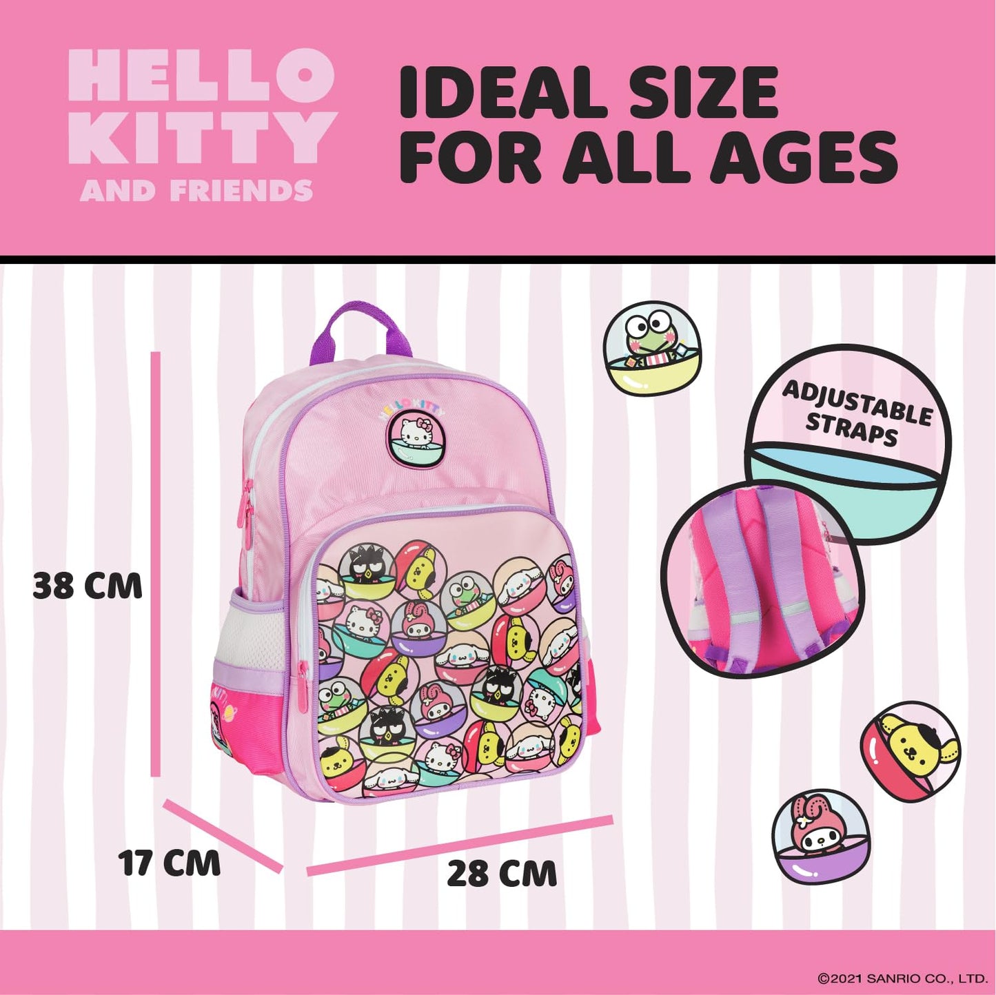Blue Sky Studios KPop Demon Hunters HUNTR/X Backpack - Official Merchandise - Lightweight Kids School Bag with Padded Straps, Front Pocket & Silver Holographic Details - 36cm K-Pop Purple Rucksack
