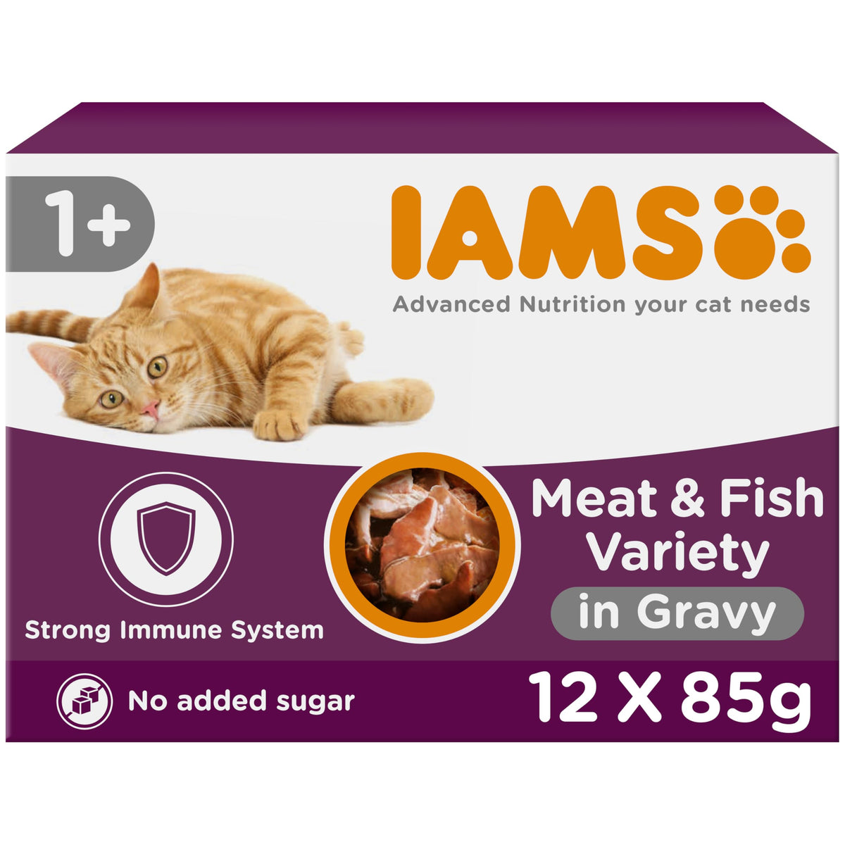 IAMS Adult Wet Cat Food Land & Sea in Jelly 72 x 85g