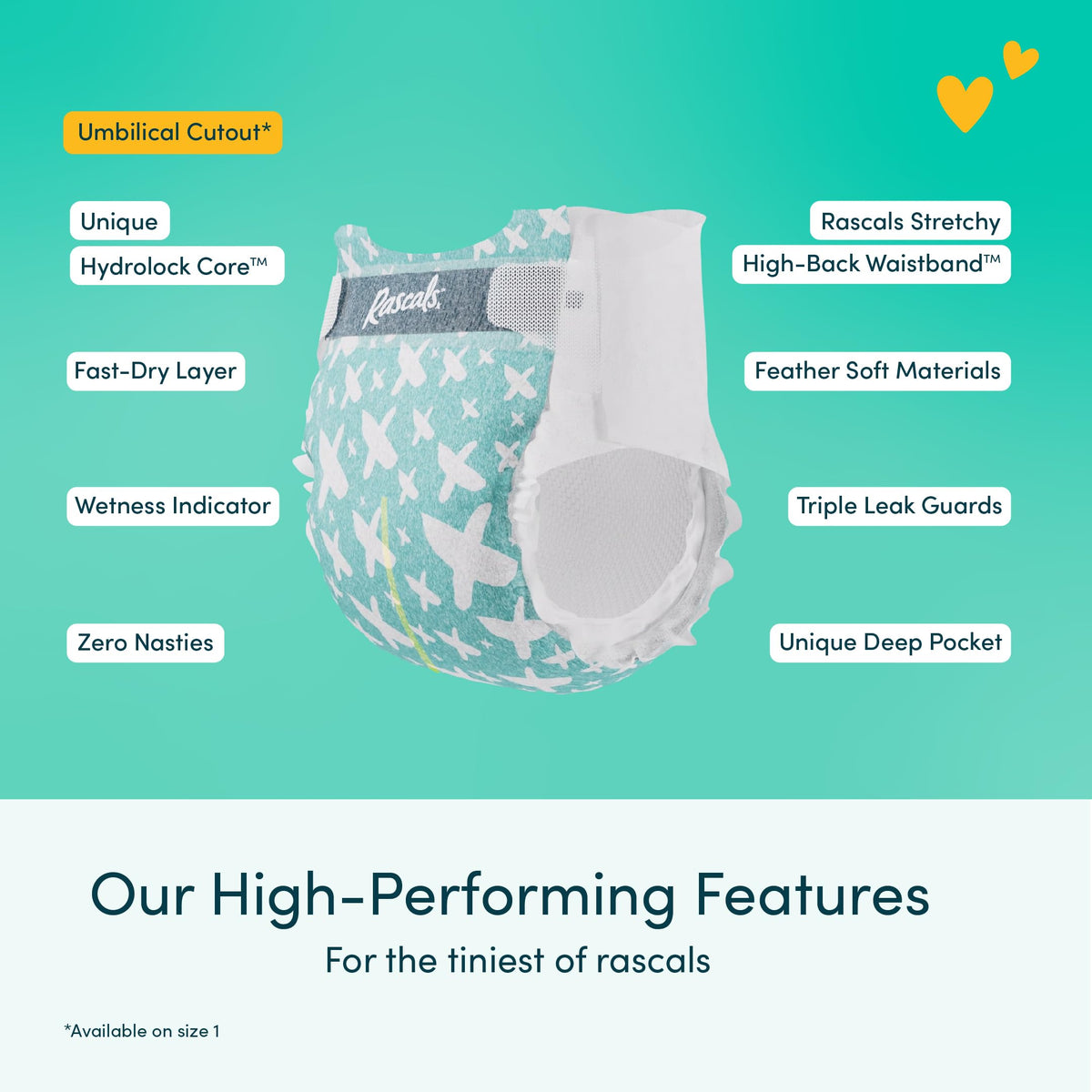 Rascals Premium Nappies Size 3, 296 Count, Feather-Soft