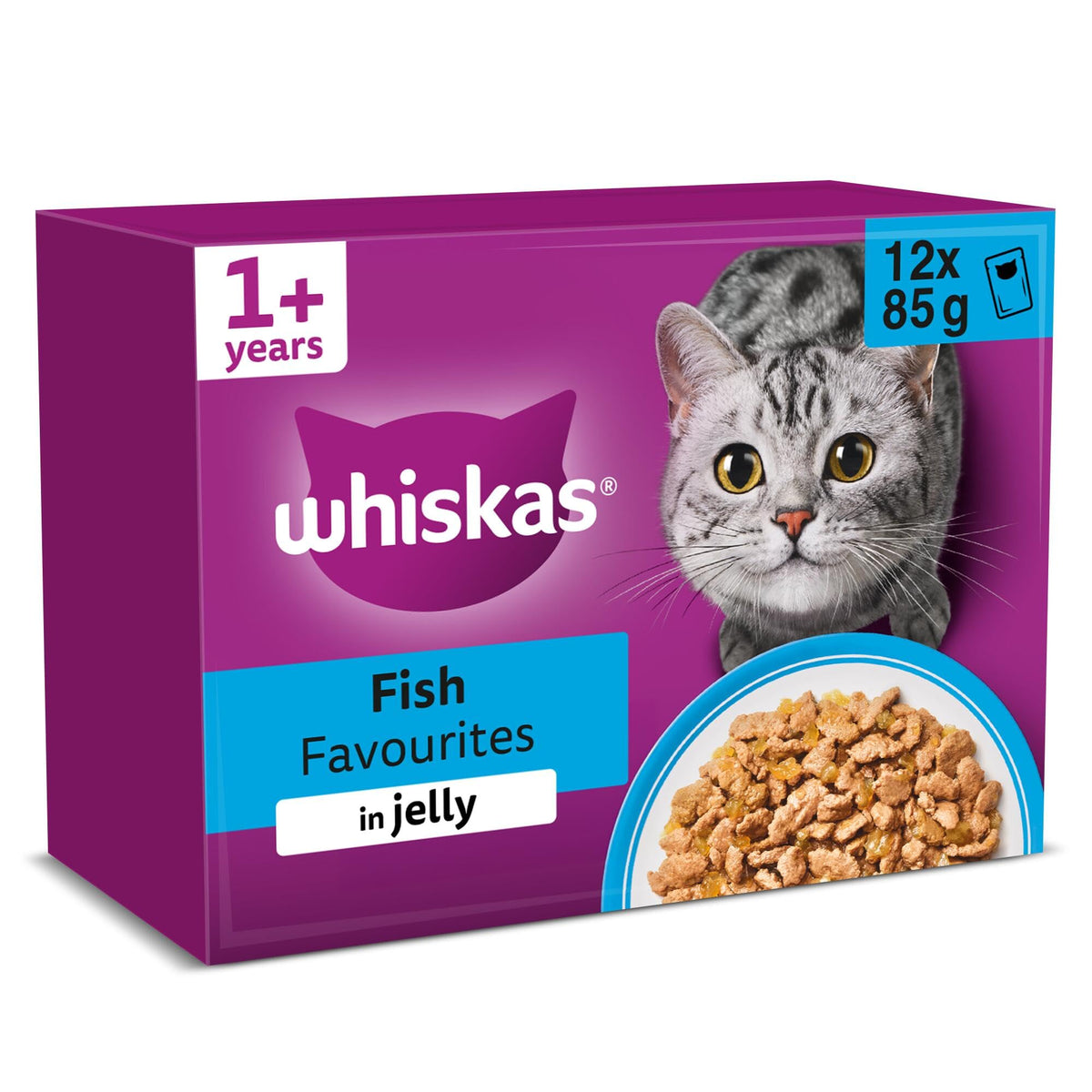 WHISKAS Adult Wet Cat Food in Jelly 40x85g Fish Favourites