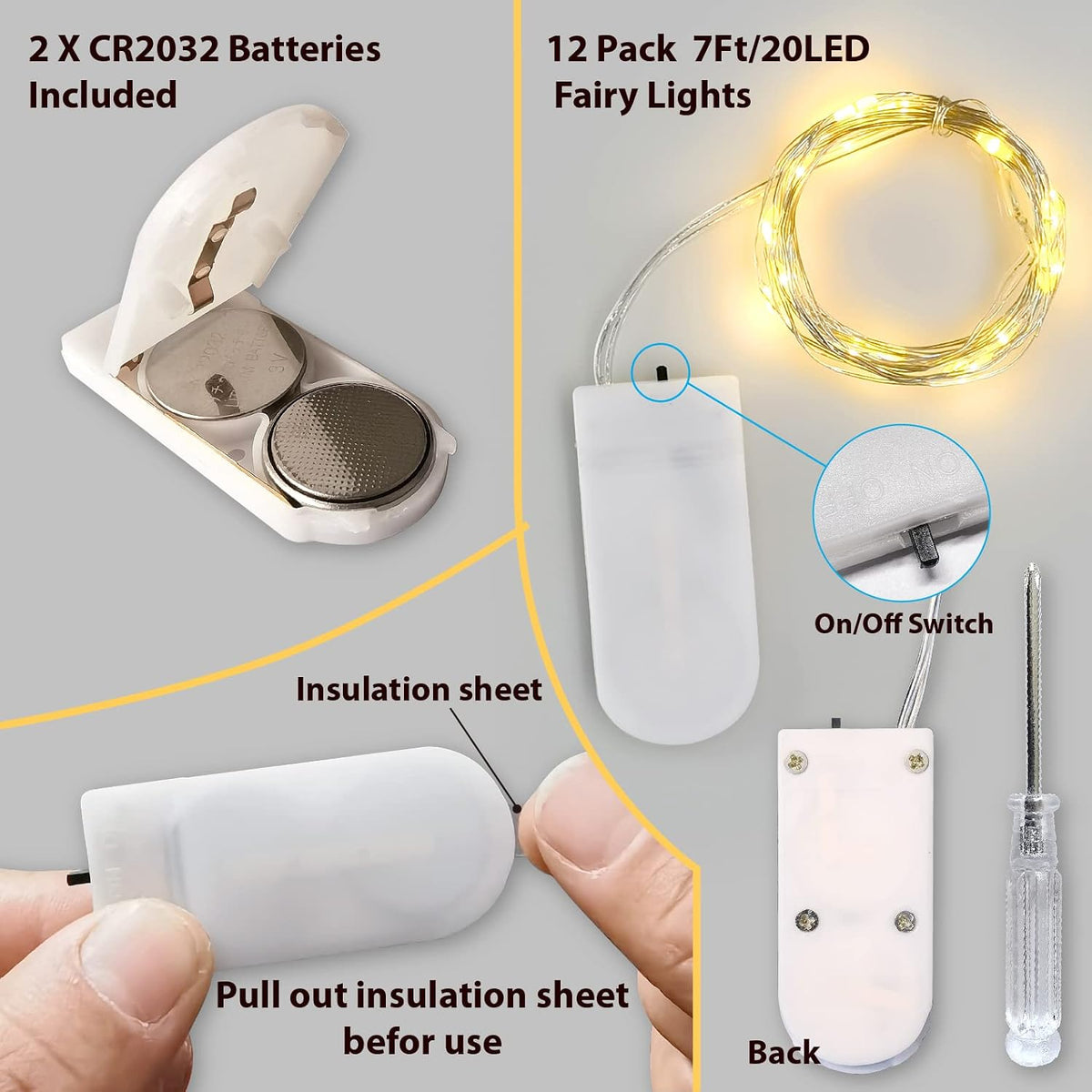 HXWEIYE 3 Pack USB Rechargeable Fairy Lights, 7ft 20 LED, 8 Modes & Timer