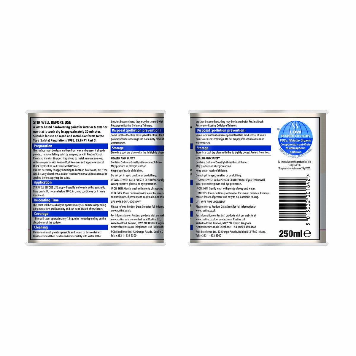 RUSTINS Small Job Satin Paint Chocolate 250ml