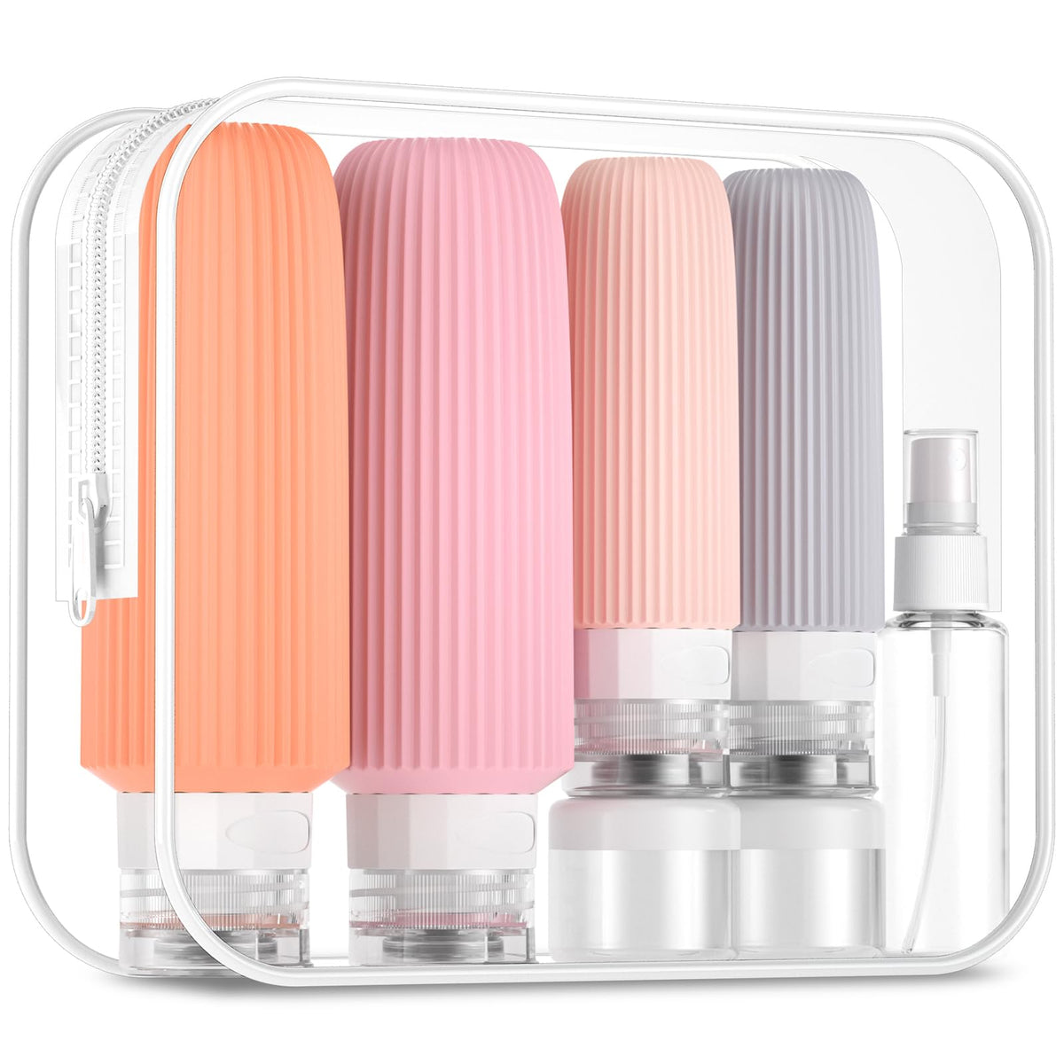 Mrsdry Travel Bottles for Toiletries, 16 Pack Silicone Travel Bottles Set, Leakproof Travel Size Toiletries, BPA Free Travels Containers for Toiletries, Traveler Accessories for Shampoo Conditioner