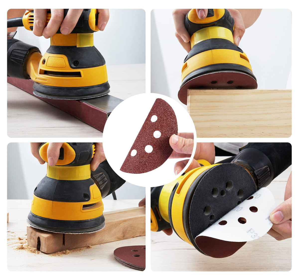 SATC Sanding Discs 150 Grit 110PCS Orbital Sander Discs 125mm Hook and Loop Round Orbital Sander Pads for Sanding