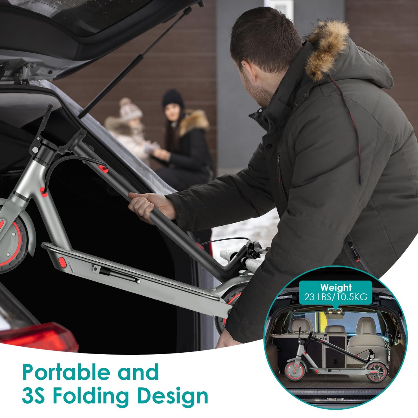 Zephyride V8 Electric Scooter — 350W, 25 km/h, 28-35 km Range, Smart App | UL-2272 Certified