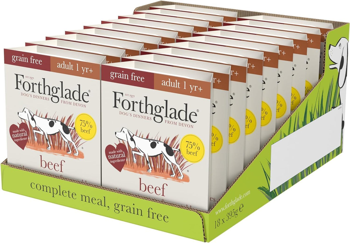 Forthglade Wet Dog Food (18 x 395g Trays) - Grain Free & Hypoallergenic Dog Food, Adult 1 Year+, Lamb with Vegetables, Complete Stomach Sensitive Meals with Natural Ingredients