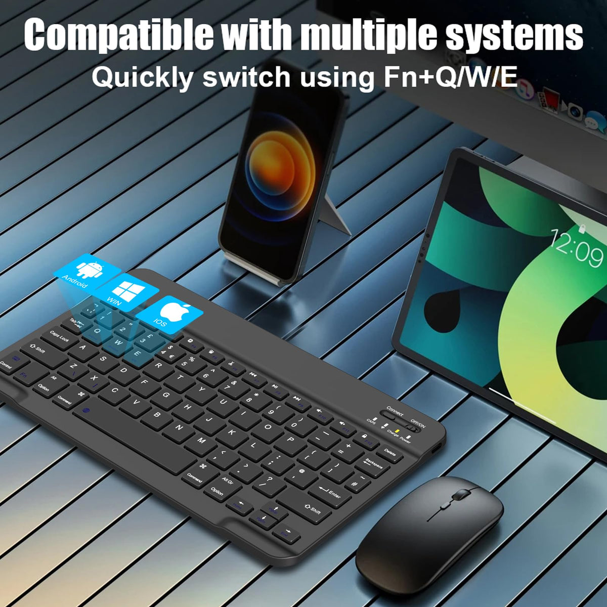 NOOX Bluetooth Keyboard for iPad, Galaxy Tablets, SmartPhones