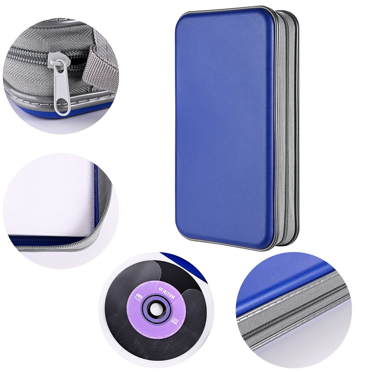 LIOVODE DVD Case, 96 Capacity CD Case Holder Organizer Disc Wallet for Car