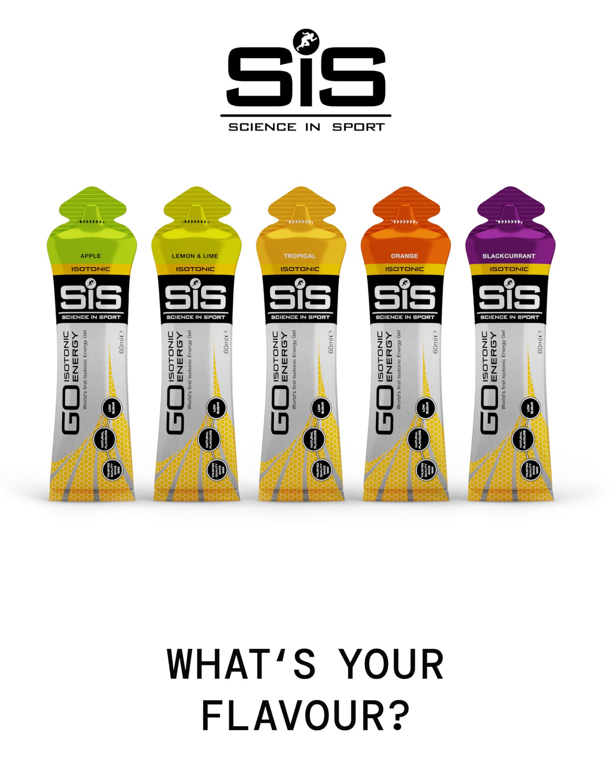 Science in Sport GO Isotonic Energy Gels Mixed, Mixed Flavours, 7 x 60ml