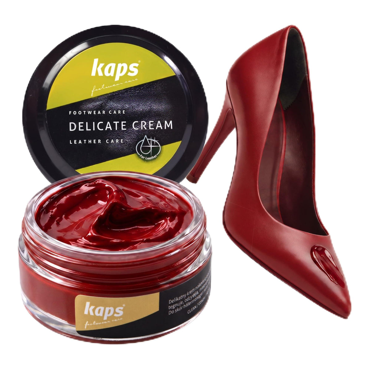 Leather Shoe Cream Polish & Conditioner, Kaps 50ml