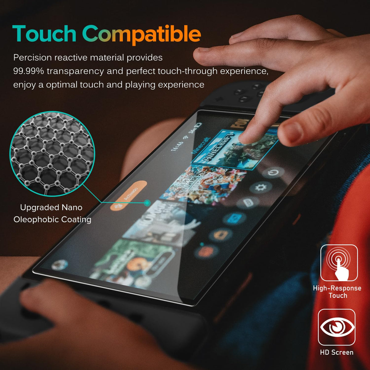 ivoler [3 Pack Compatible with Nintendo Switch Screen Protector, [Tempered Glass] Film for Nintendo Switch - [9H Hardness] [Anti-Scratch] [Crystal Clear]