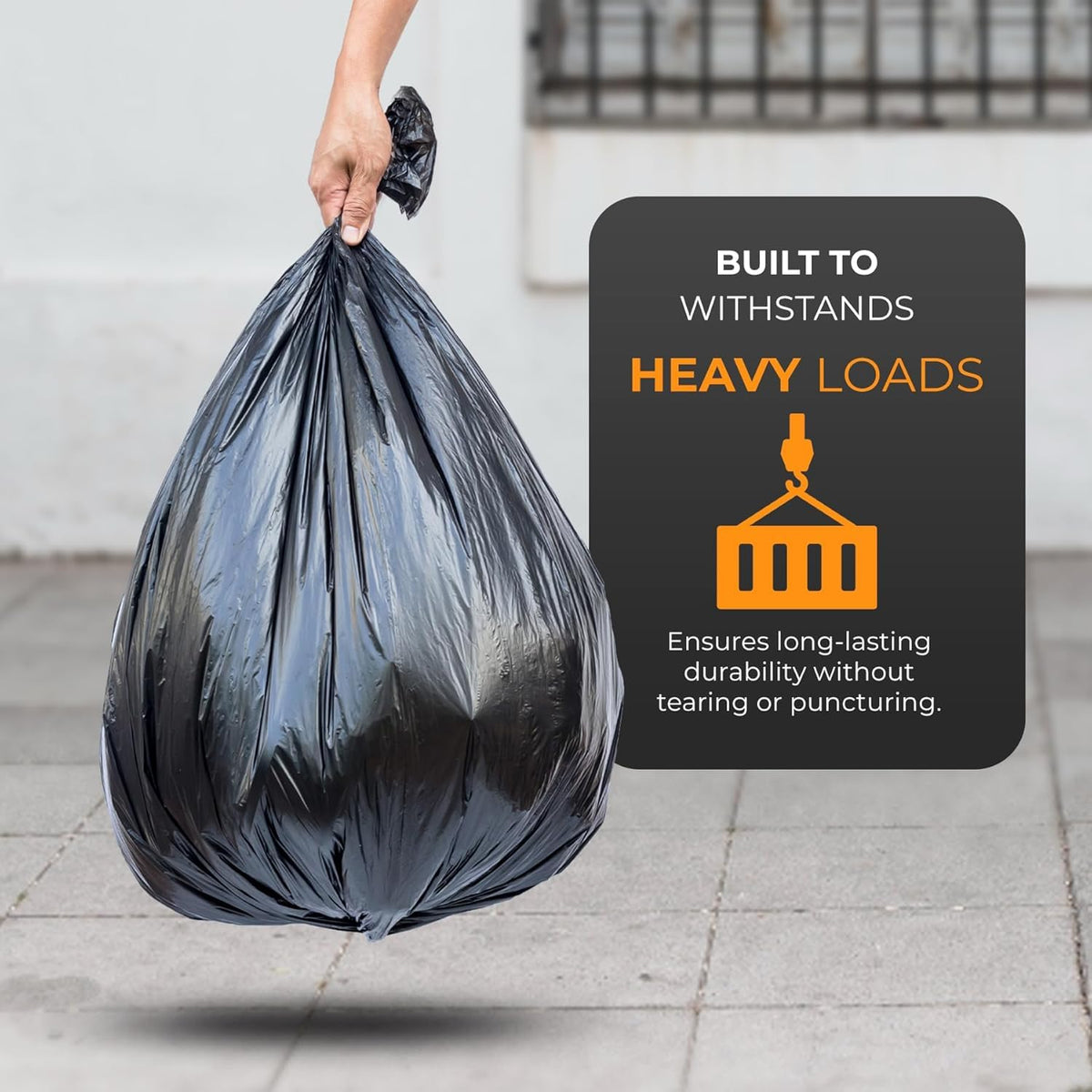 Roe Tenpo 100 Pack Heavy Duty Black Bin Bags – 100L, 33 μm Recyclable Refuse Sacks, Leak-Proof Bin Liners – Rubbish Bags for Kitchen, Home, DIY & Garden, Household, Office & Catering