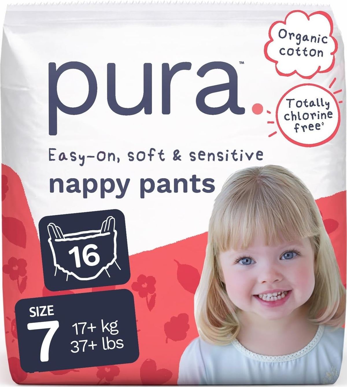 Pura Nappy Pants Size 9 (22kg+) 45 Count Sensitive Skin