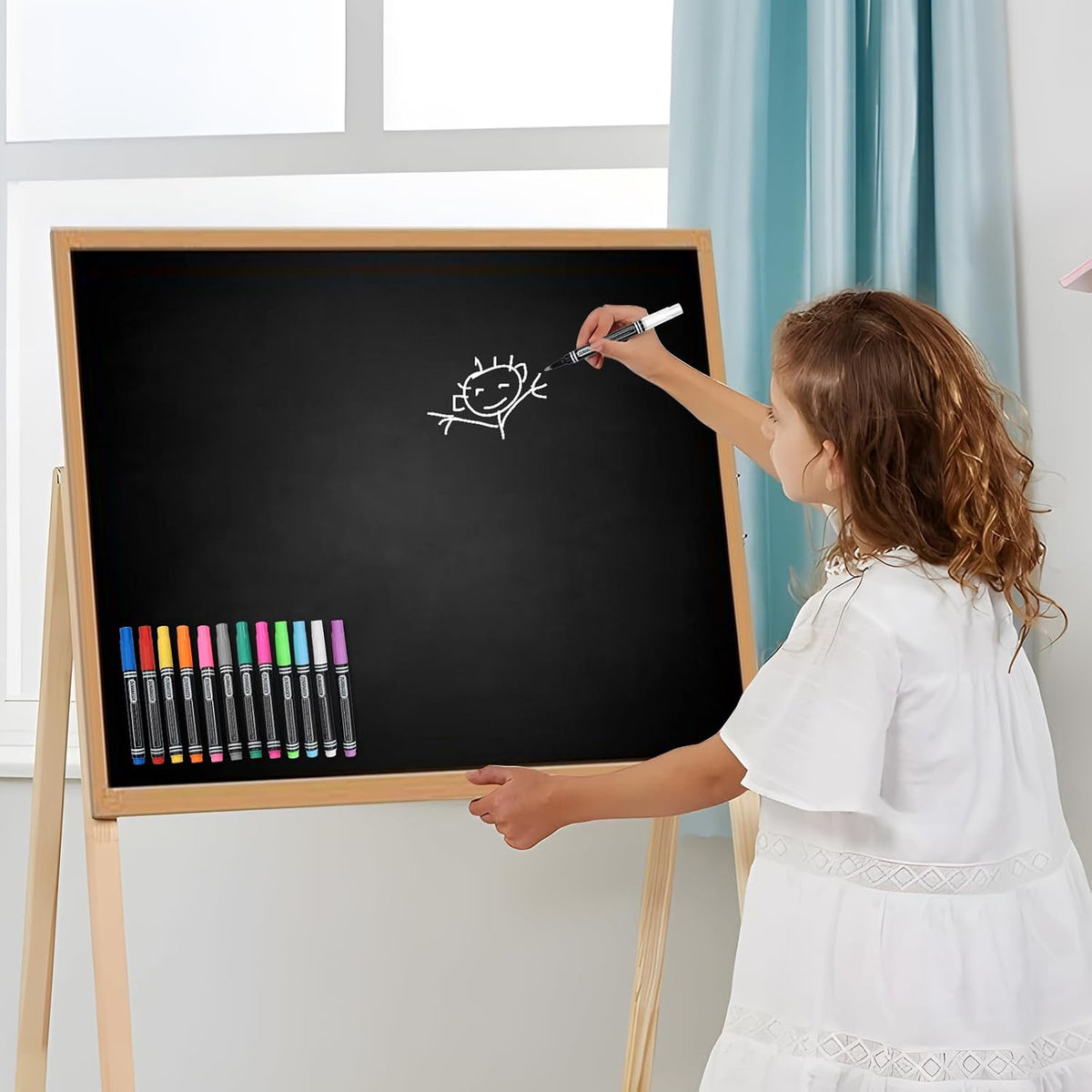 New Version 12pcs Chalk Pens for blackboard, Liquid Chalk pens for Chalkboard and Glass, Acrylic Calendar Planning Board, Whiteboard pens for Window Christmas Halloween, Chalk Pens 12 Pcs
