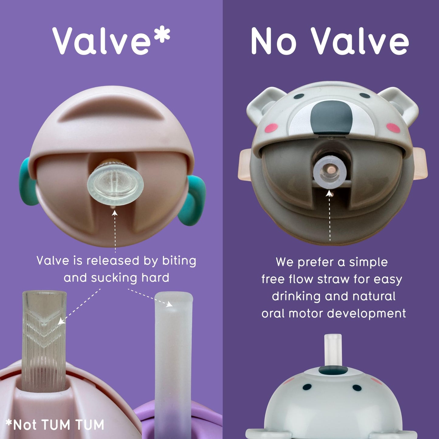 TUM TUM Tippy Up Free Flow Sippy Cup (No Valve), Sippy Cup for Toddlers, 200ml, BPA Free (Betsy Bear S3)