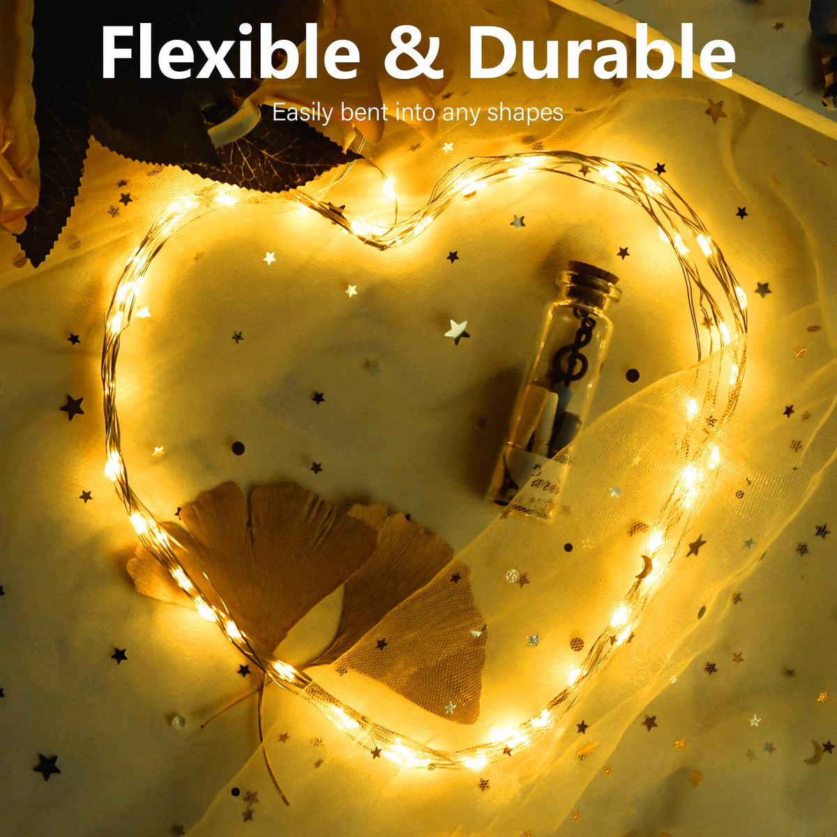 Dalugo Orange Fairy Lights, 3M/10ft Amber Fairy Lights, 30 LED Halloween Battery Lights for Autumn Halloween Christmas Decorations, Fireplace, Home Decor