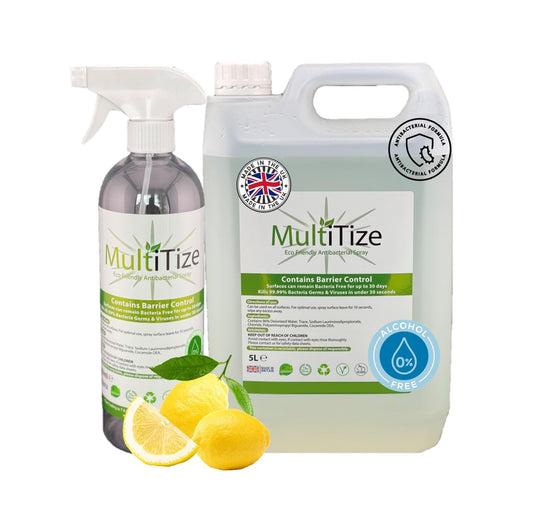 'MultiTize Eco, Multi Purpose Antibacterial Cleaner, MultiTize Eco, Multi Surface Antibacterial Spray (5 Litres + 1 Spray Bottle)