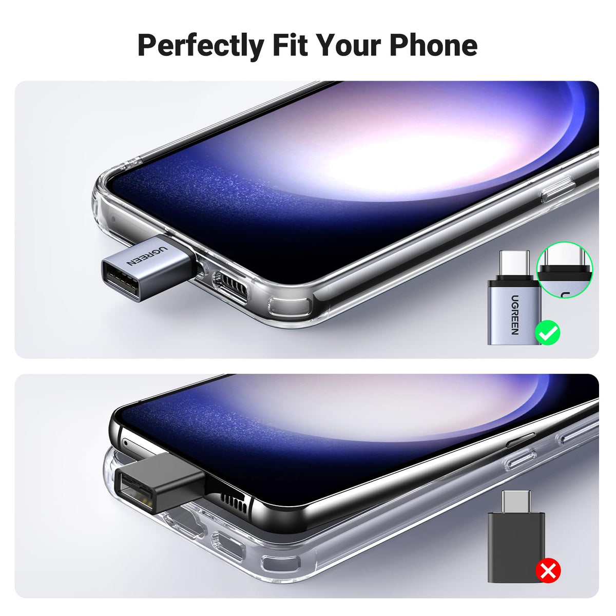 UGREEN USB to USB C Adapter 10Gbps for iPhone, iPad, MacBook, Galaxy 4 Pack