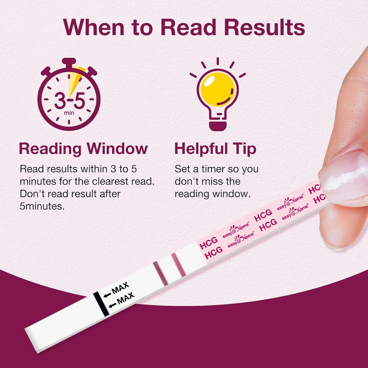 Easy@Home 20 Pregnancy Test Strips for Early Detection, Premom App Support