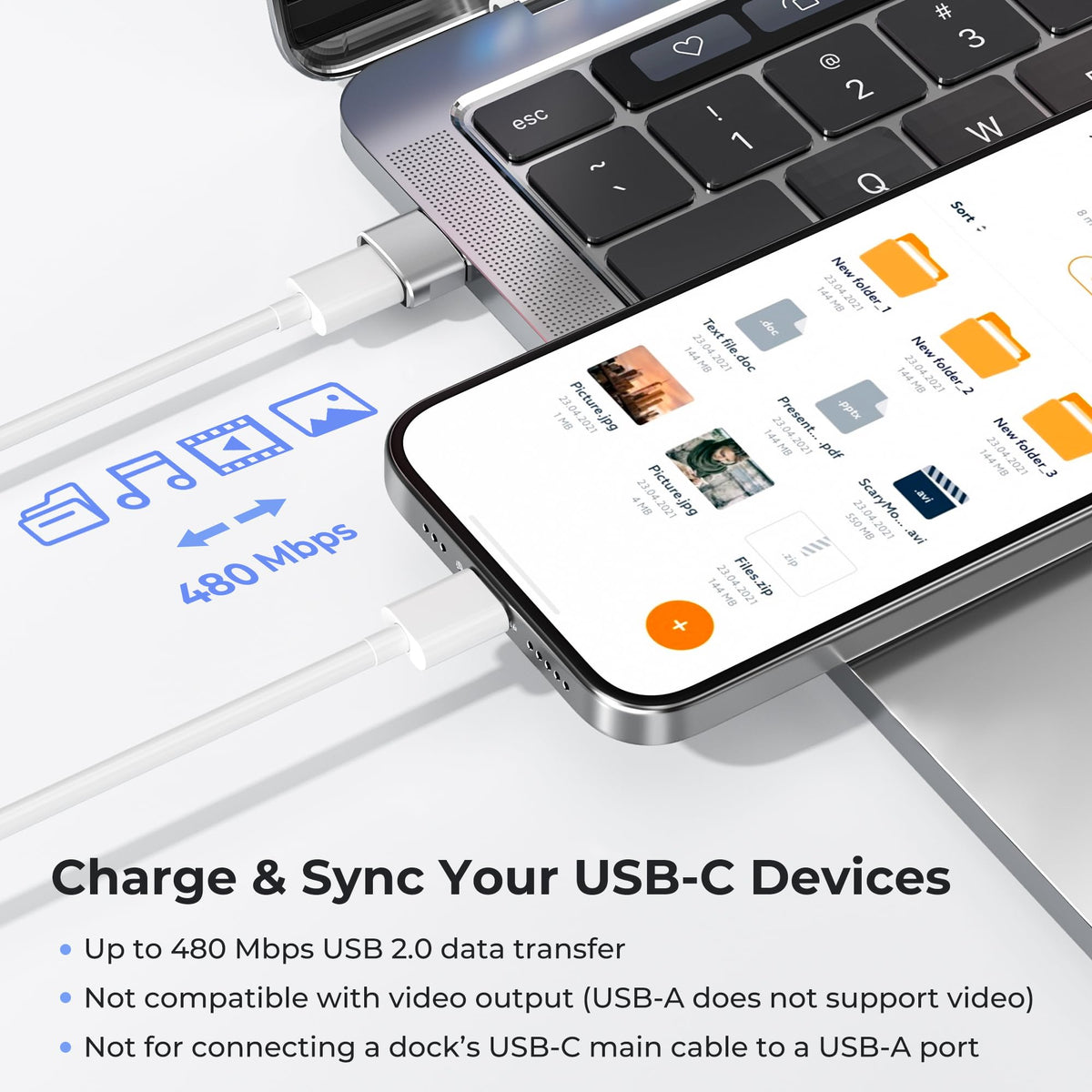 BASESAILOR USB to USB C Adapter,USBC Female to USB A Male Adapter 3Pack