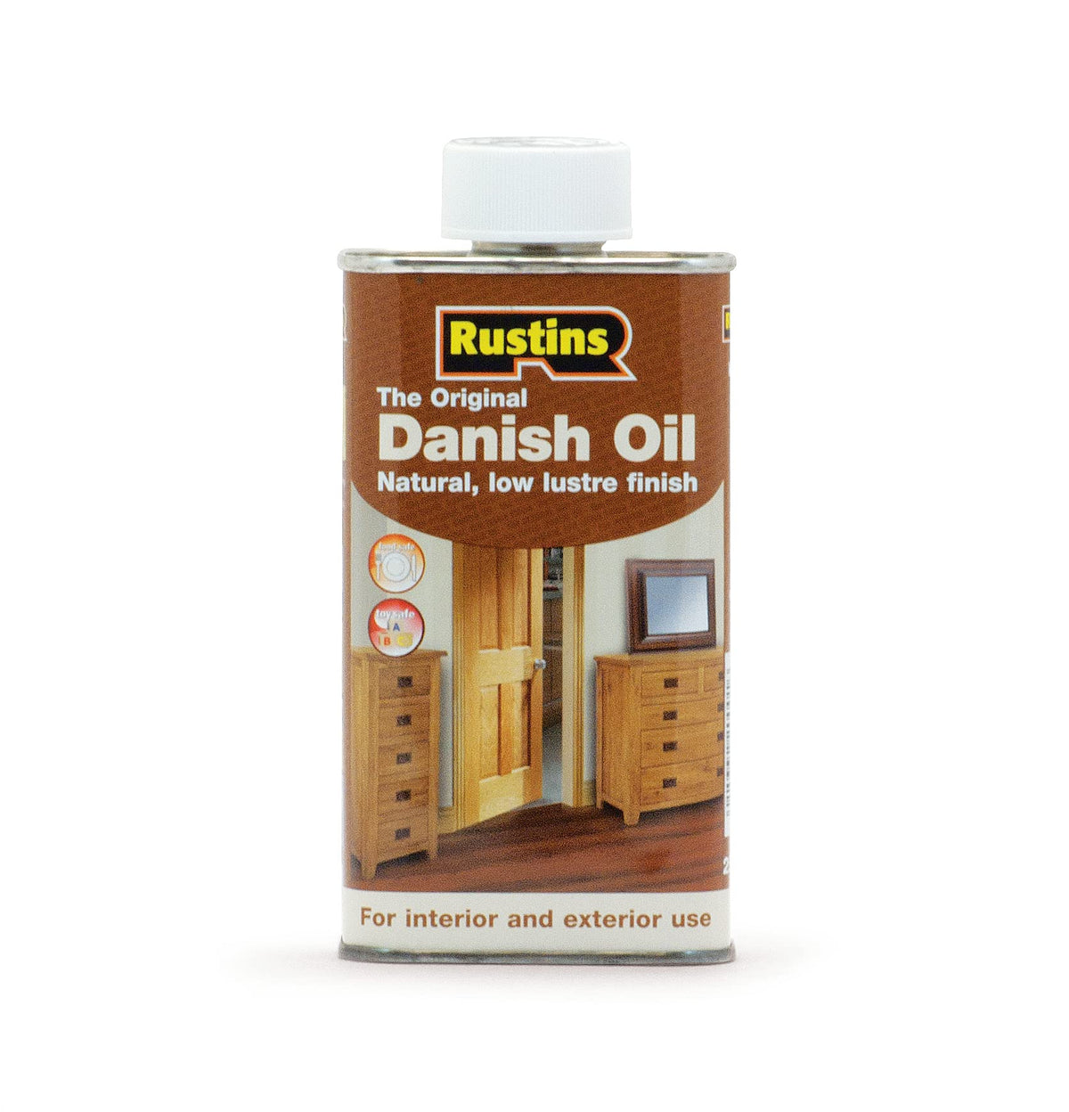 Rustins Danish Oil 2.5L - Original Clear Wood Finishing Oil for Furniture, Worktops & Oak - Food-Safe, Rich Natural Glow