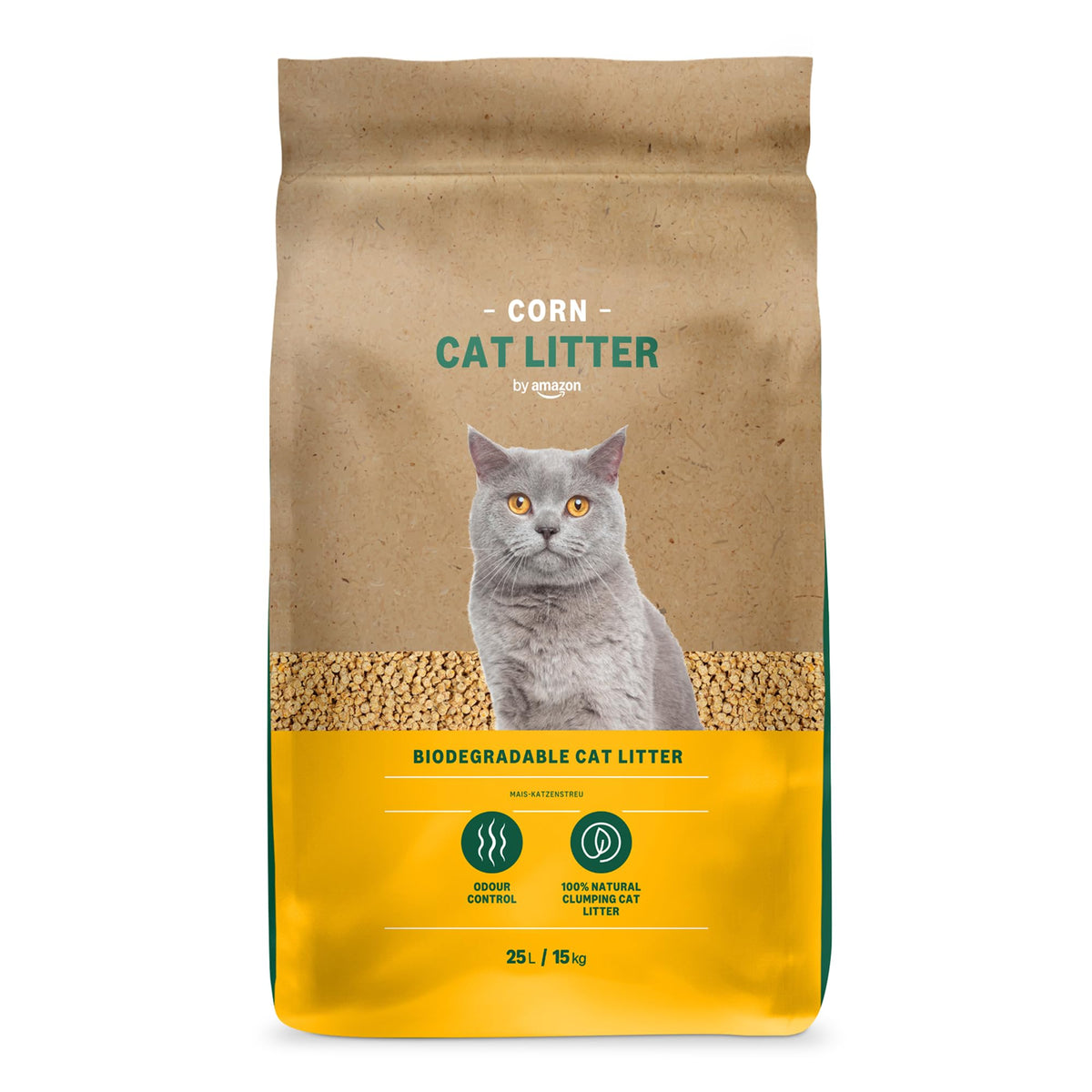 by Amazon Clumping Corn Cat Litter, Unscented, 10 L (Pack of 1) (Previously a Lifelong brand, same product)