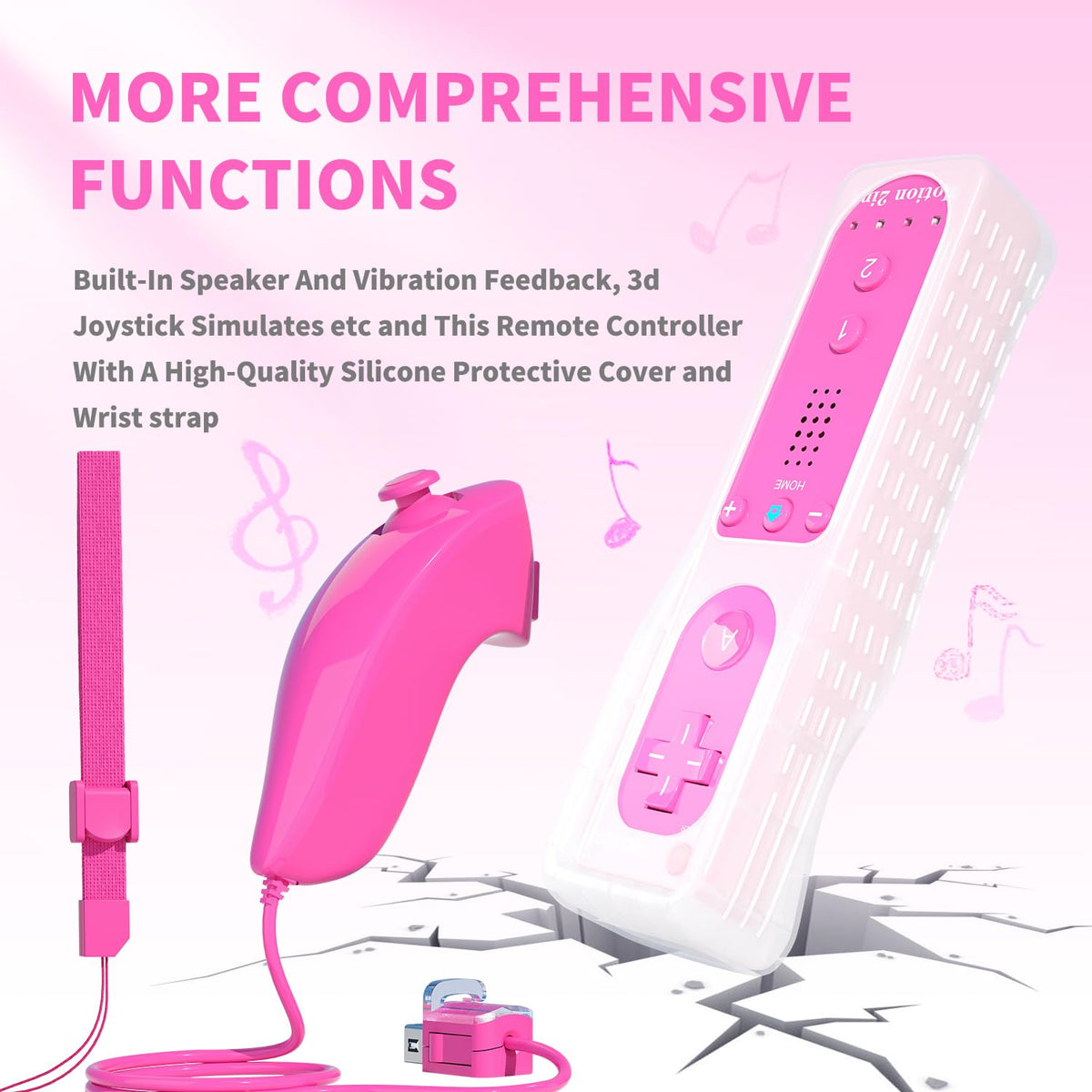 TechKen 2-Pack Wii Remote Plus with Built-in MotionPlus gyroscope, Compatible with all original Wii Remote accessories, Wii Controller for Wii/Wii U