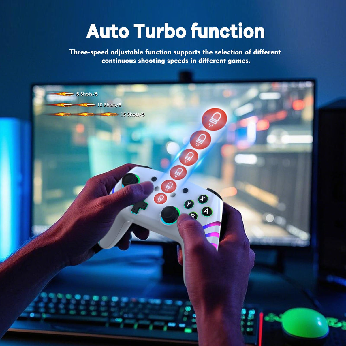 MYSTILUCK Wireless Pro Controller for Switch, Switch 2, Lite, OLED, PC