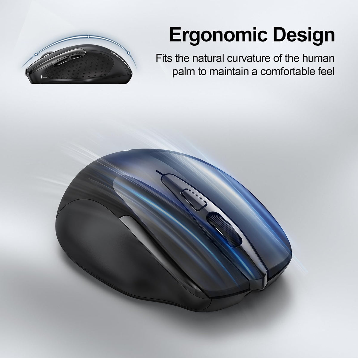 TECKNET Bluetooth Mouse, Rechargeable Bluetooth Wireless Mouse