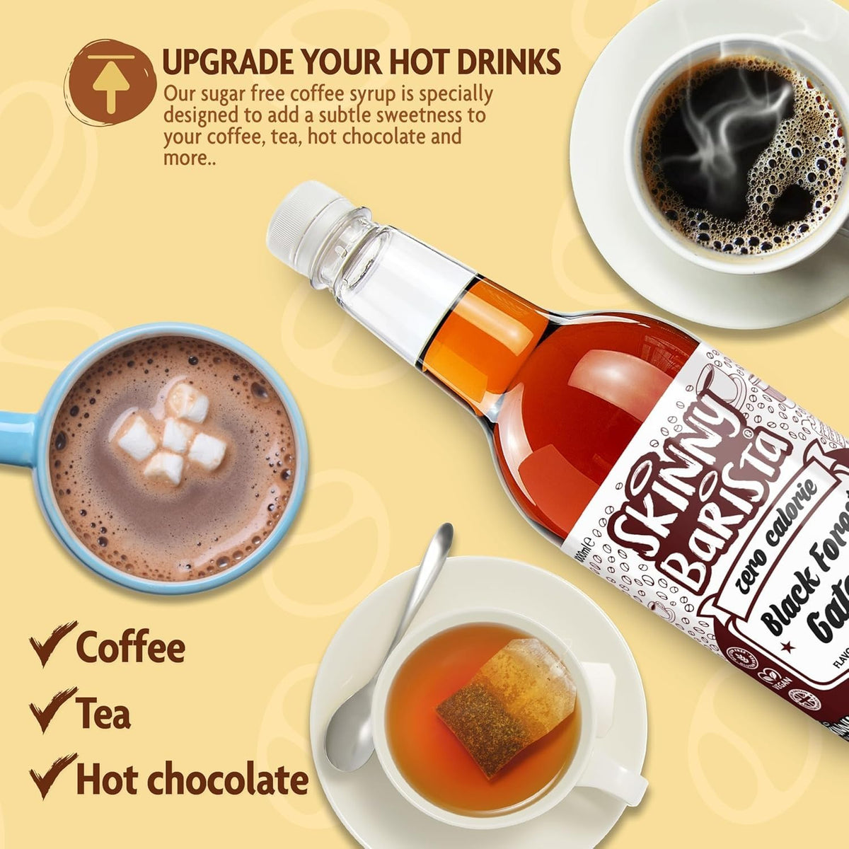 Skinny Food Co Butterscotch Syrup Zero Calorie 1L - Sugar Free Coffee Syrup