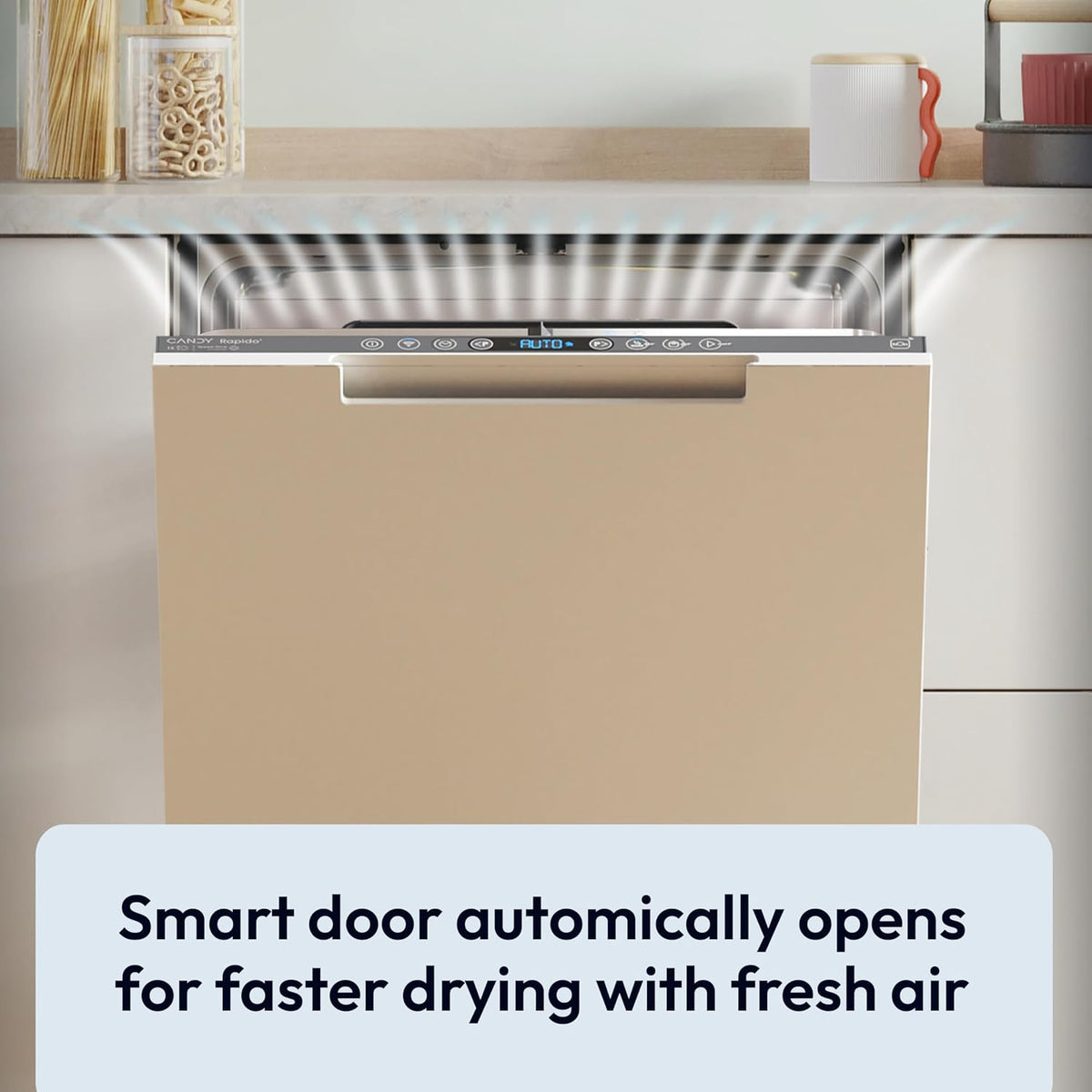 Candy Integrated Slimline Dishwasher, 9 Place Settings, E Class