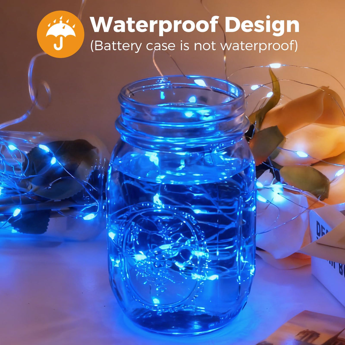 btfarm 2 Pack Halloween Orange Fairy Lights Battery Operated with Timer