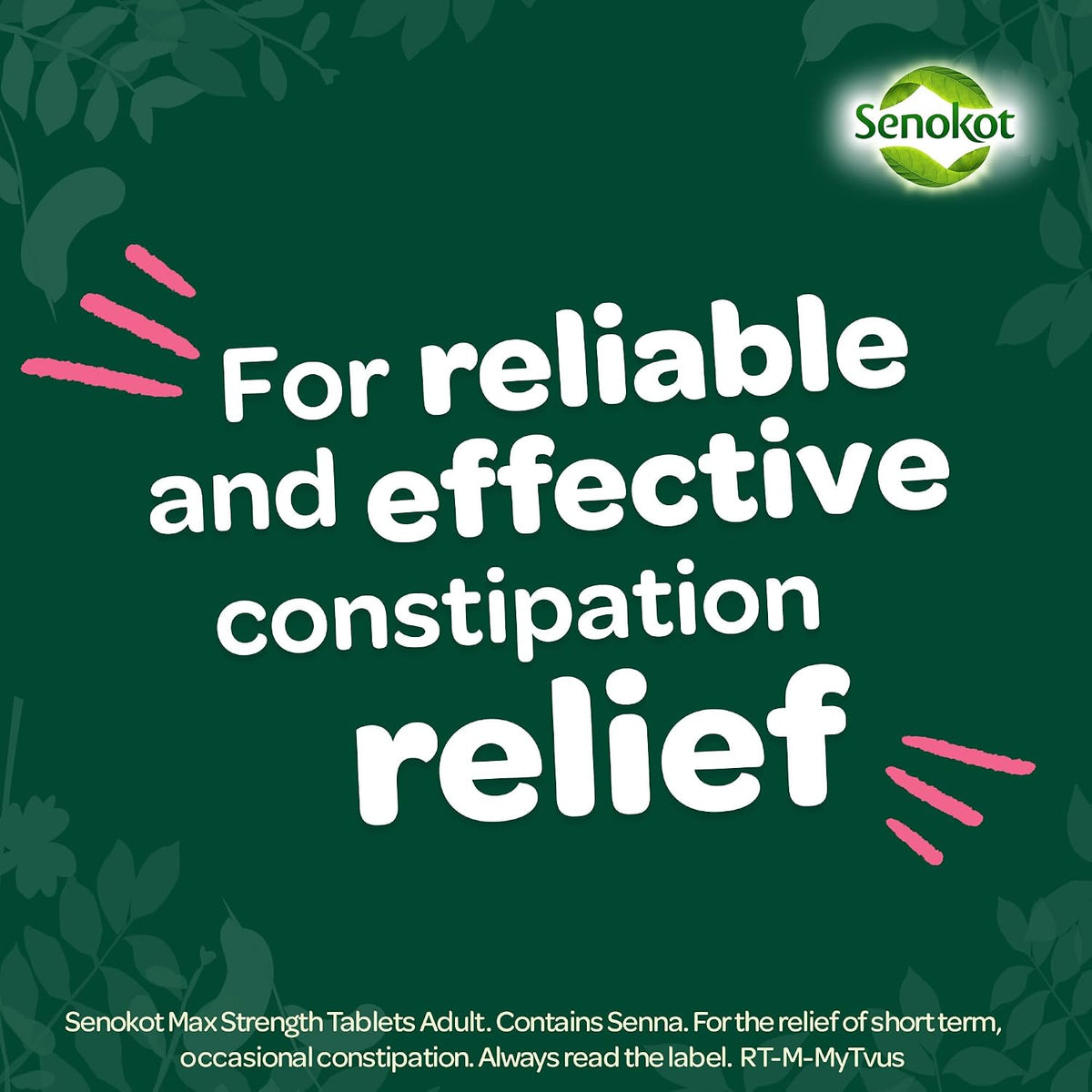 Senokot Strength Max Tablets Adults, Senna Fruit, 10 Count, Constipation Relief for Adults, Dual Action Laxative, Double Action Constipation Relief, Effective Overnight