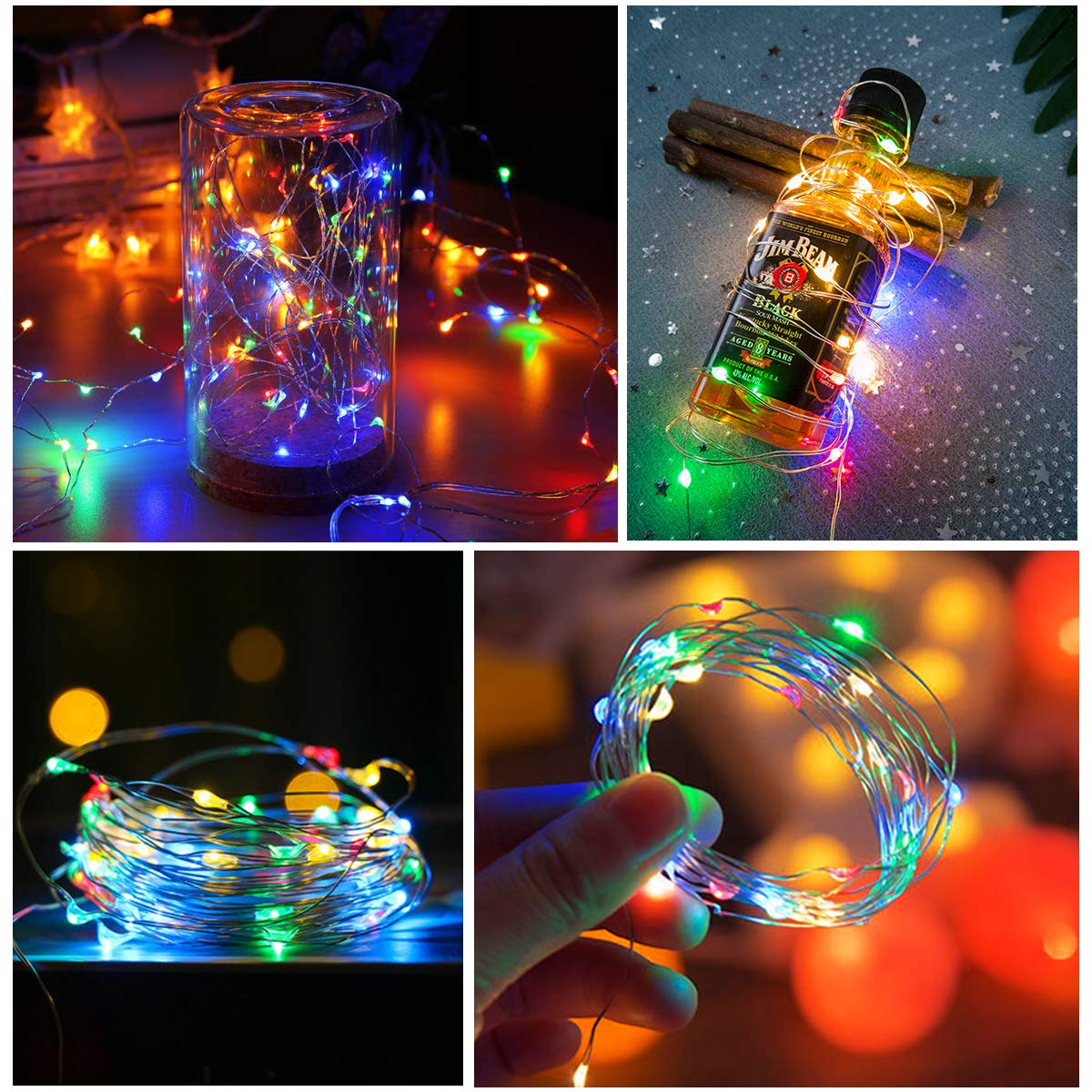 Dalugo Orange Fairy Lights, 3M/10ft Amber Fairy Lights, 30 LED Halloween Battery Lights for Autumn Halloween Christmas Decorations, Fireplace, Home Decor