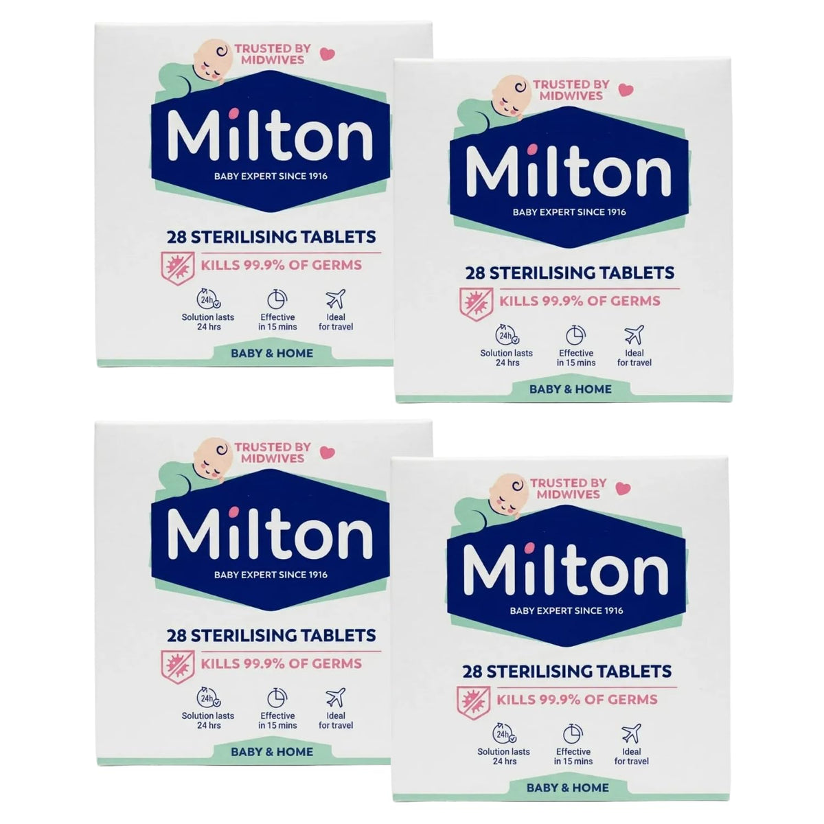 Milton Steriliser Tablets for Baby Feeding Items – 8 Pack (224 Tablets) | Cold Water Disinfection | Odour Free Sanitising Solution