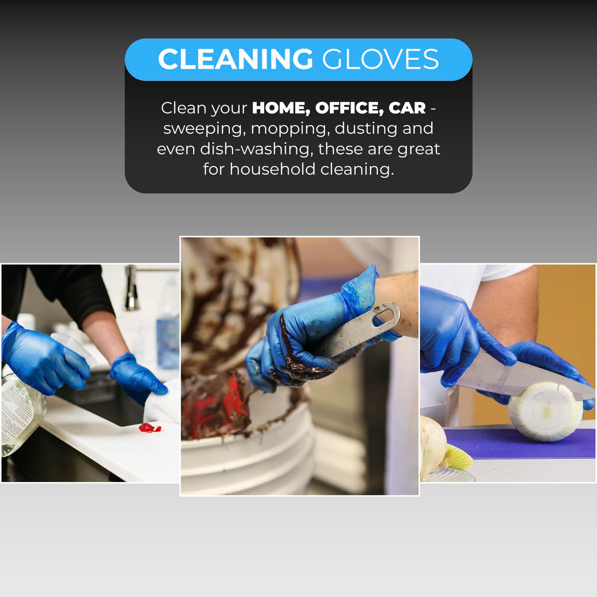 Disposable Gloves, Size S, Pack of 100, Blue Vinyl Gloves, Powder Free, Latex Free, Comfortable Fit, Suitable for Food Handling, Cleaning, Hairdressing & Multi-Purpose Use