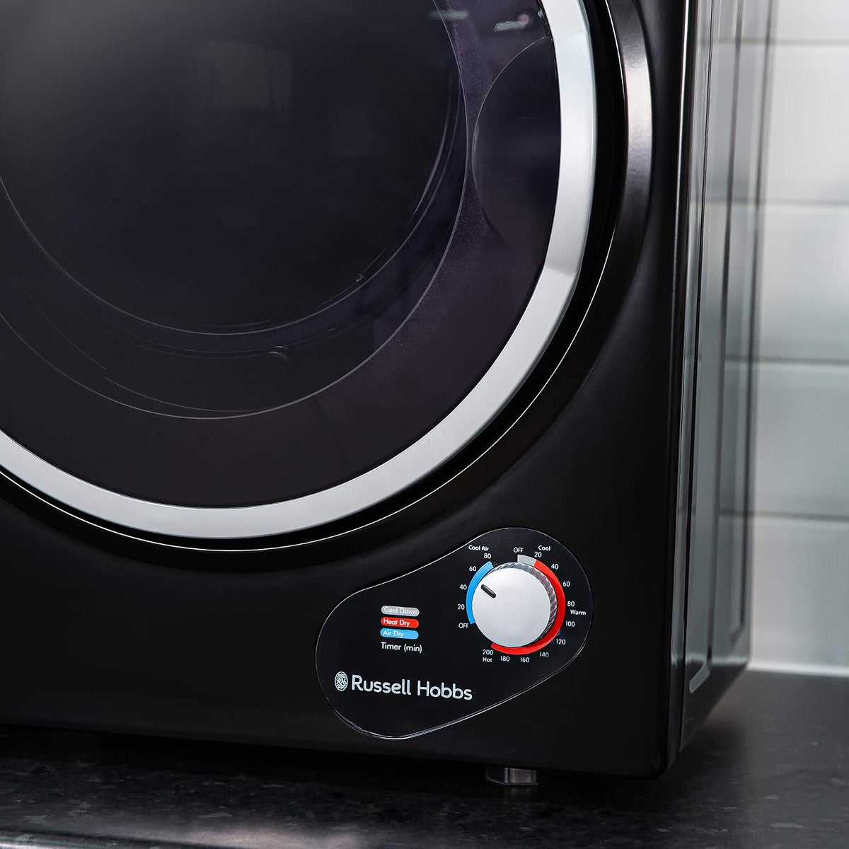 Russell Hobbs RH3VTD800 White 2.5kg Compact Mini Vented Tumble Dryer, Portable, Freestanding Table top Dryer with 3 Heat Settings small
