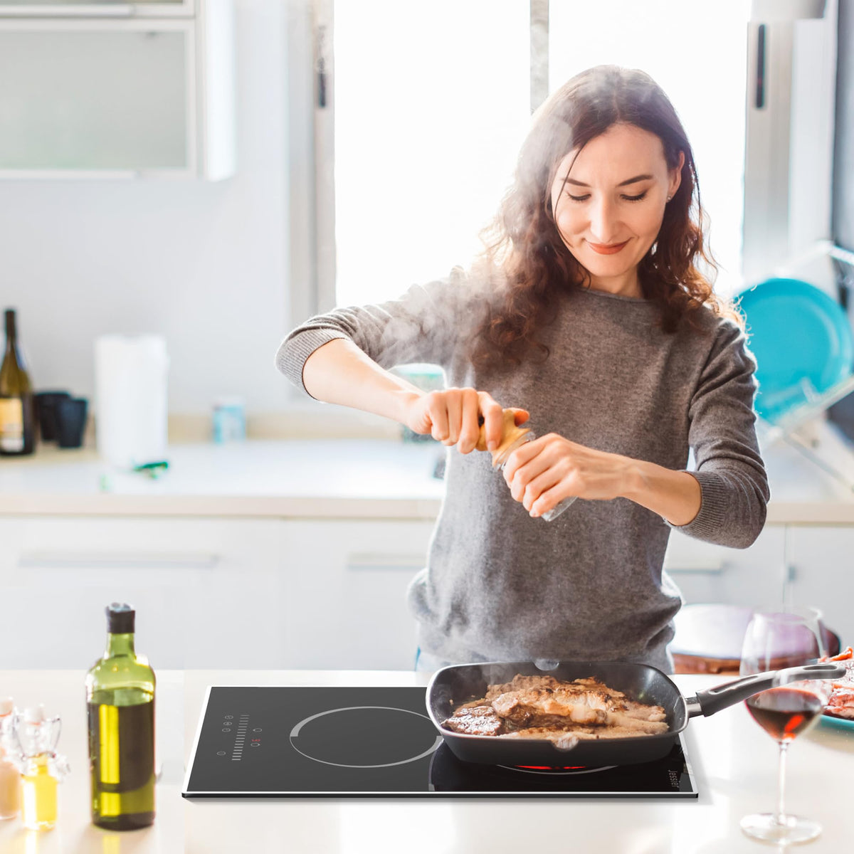 Portable Ceramic Hob, Pulg in Single Electric Hob 3600W