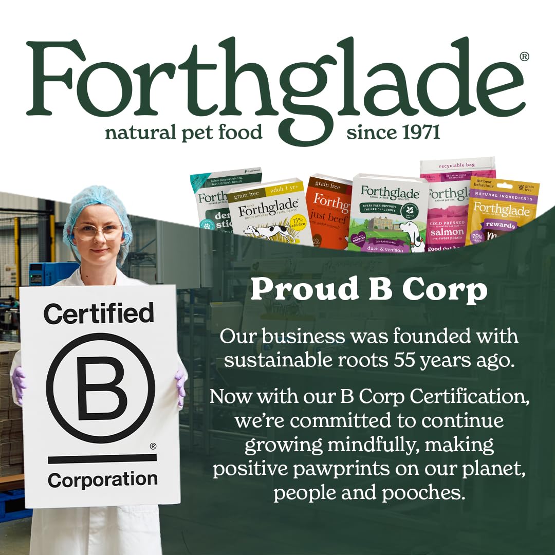 Forthglade Complementary Wet Dog Food (12 x 395g Trays) - Grain Free & Hypoallergenic Dog Food, Just Chicken, Chicken with Liver & Turkey, 90% Protein Stomach Sensitive with Natural Ingredients