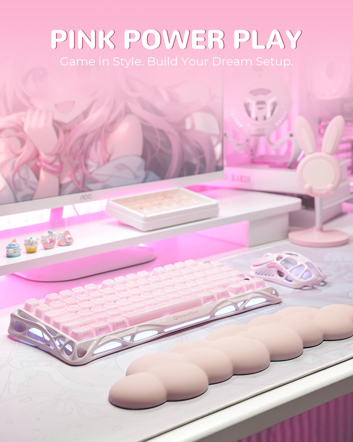GravaStar Mercury K1 Mechanical Keyboard with Aluminium Frame, 75% Wireless Gaming Keyboard, Hot Swap Custom Keyboard with Button, Gasket, RGB Tri-Mode Keyboard, PBT Keycaps, 8000 mAh White